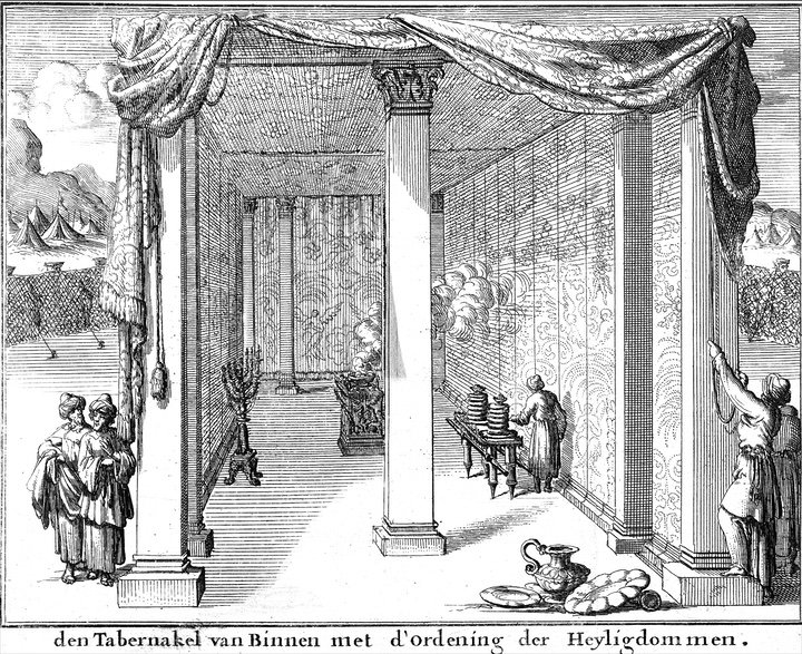 Inside the tabernacle. Engraving, 1683.